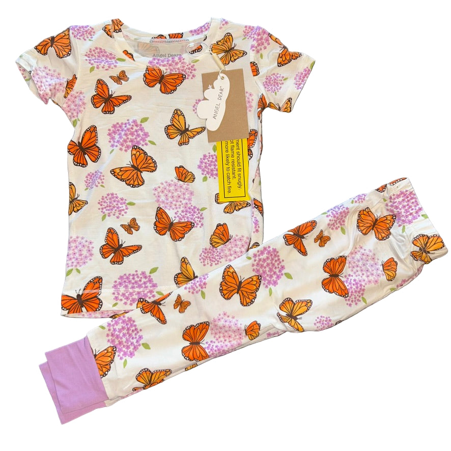 Monarch Butterflies and Milkweed Short Sleeve Set