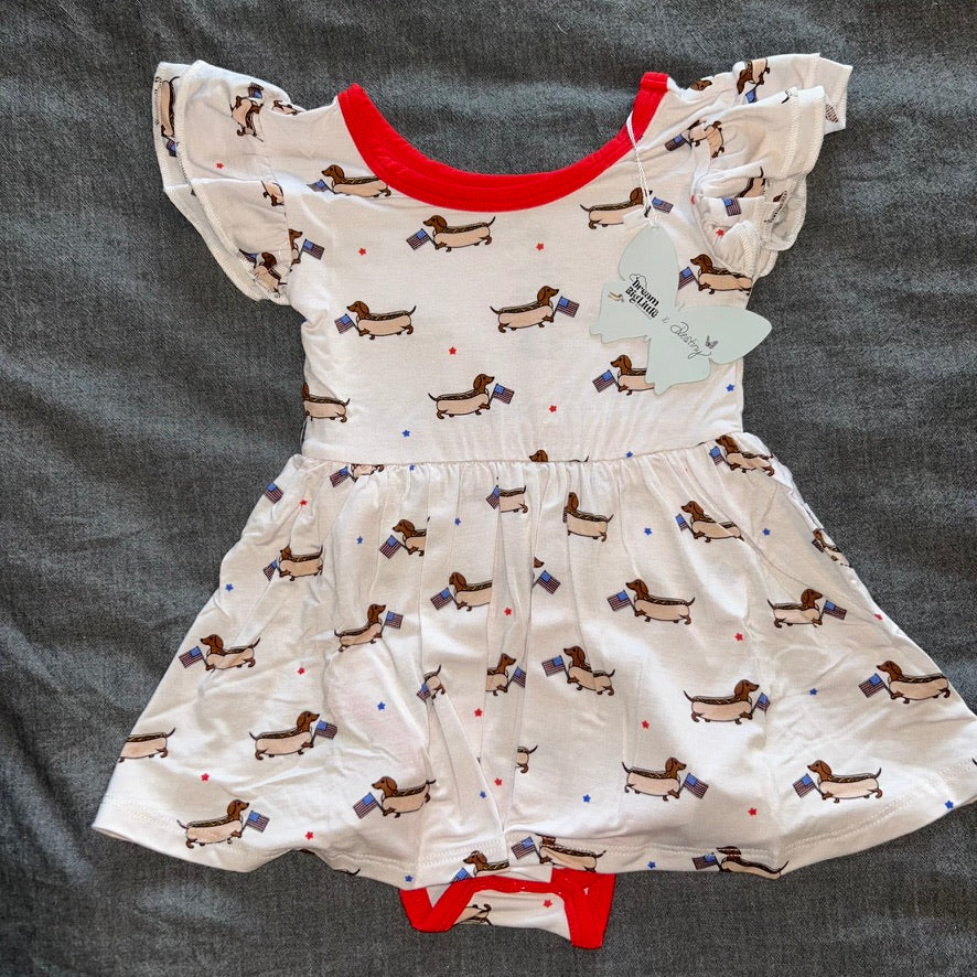 Preston's American Pups Bodysuit Twirl Dress