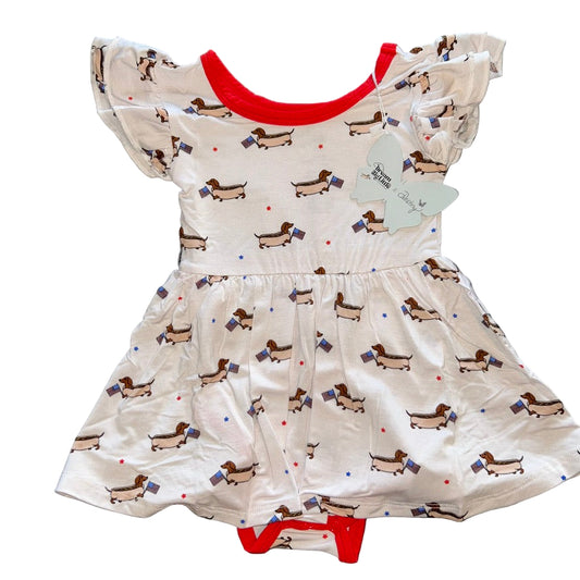 Preston's American Pups Bodysuit Twirl Dress