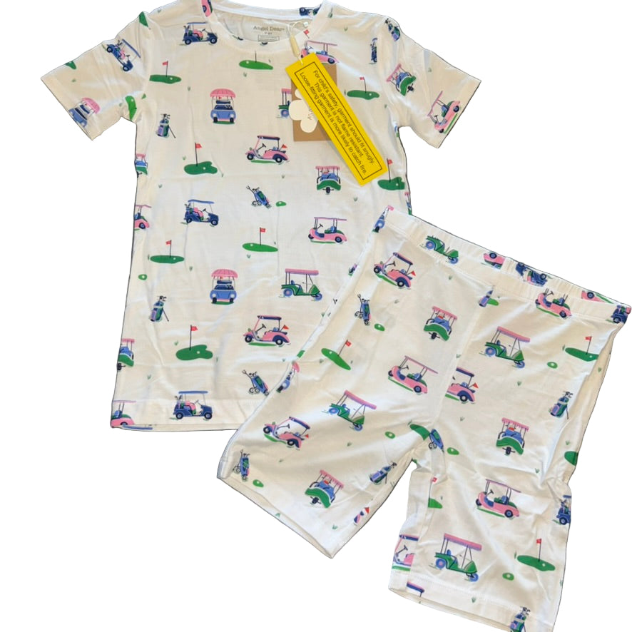 Vintage Golf Carts - Pink Shorts Set