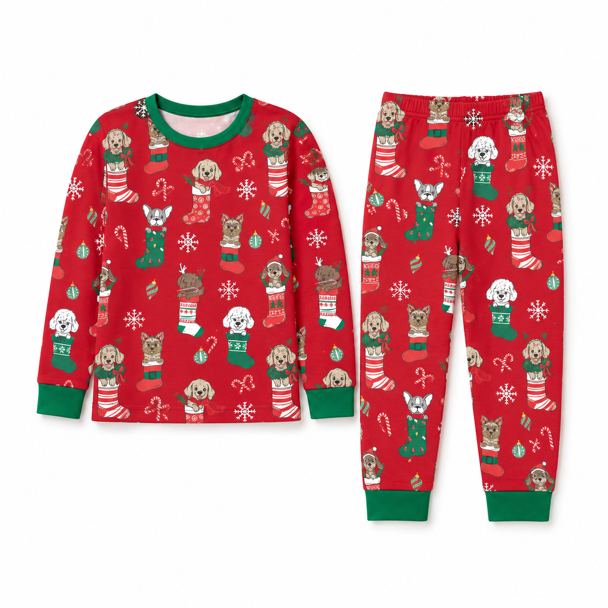 Christmas Stocking Puppers Long Sleeve Set
