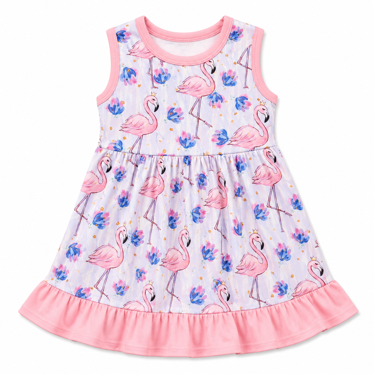 Flamingo Custom Made Sleeveless Twirl Dress