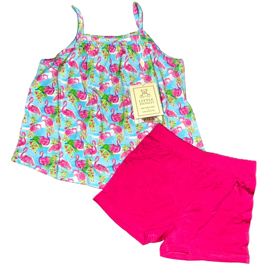 Let's Flamingle Tank Top and Shorts Set
