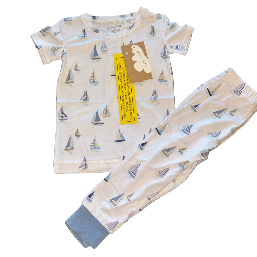 Sailboats - Blue Short Sleeve Set