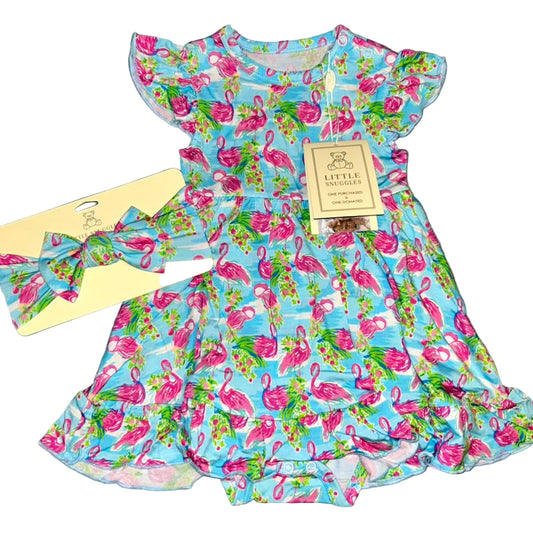 Let's Flamingle Bodysuit Twirl Dress