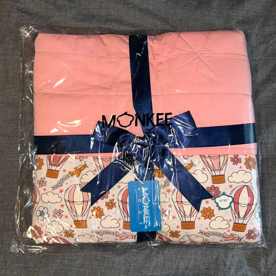 Up Up & Away (Pink) Quilted Toddler Blanket