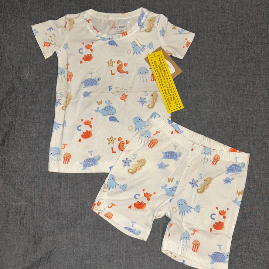 Coastal ABCs Shorts Set
