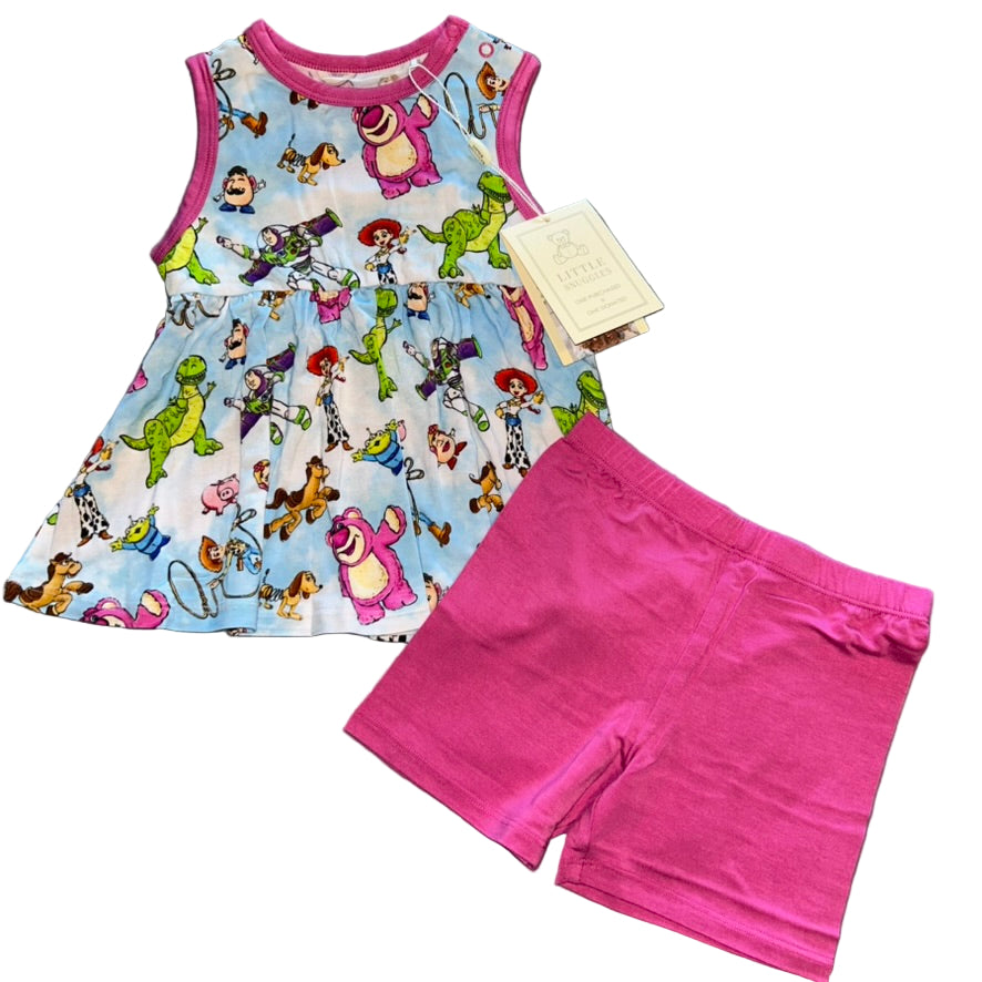 Story Time Peplum Tank Top and Shorts Set