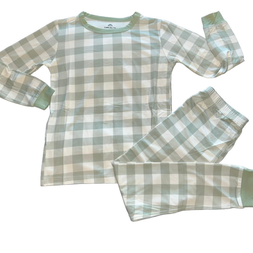 Sage Gingham Long Sleeve Set