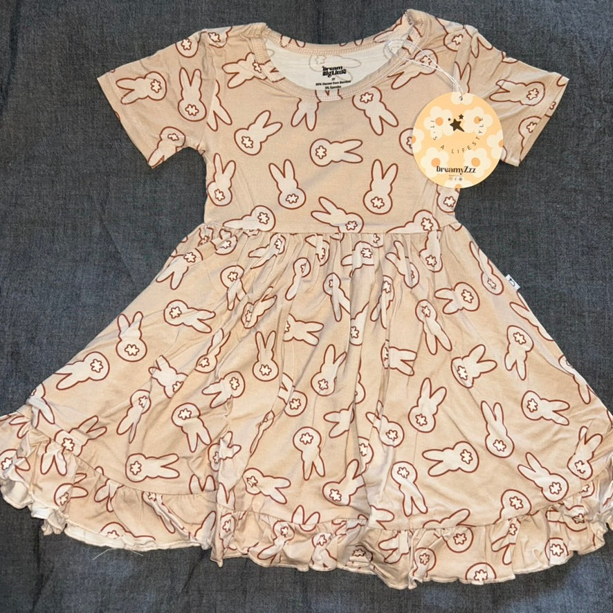 Bunny Tails Short Sleeve Twirl Dress