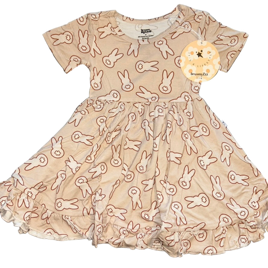 Bunny Tails Short Sleeve Twirl Dress