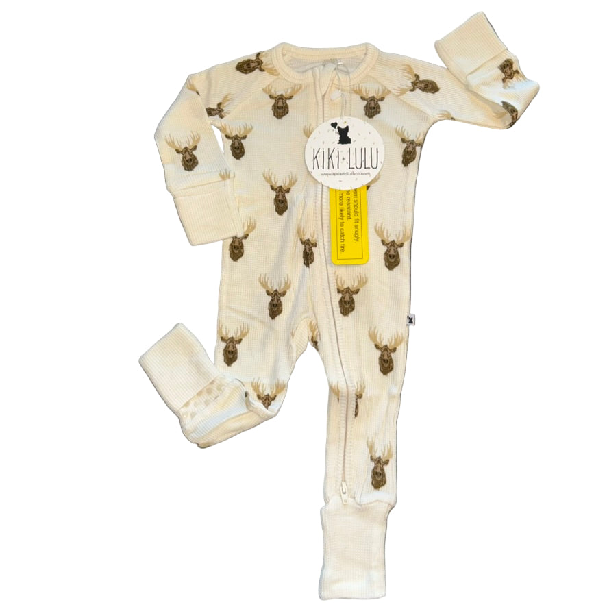 Waffley Cute Moose (Waffle Knit) Convertible Zippy