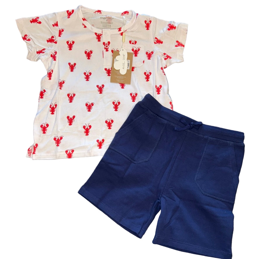 Lobster Pocket Tee and Cotton Shorts Set