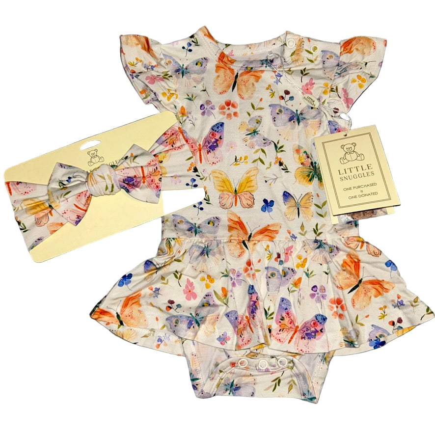 Beautiful Butterflies Bodysuit Twirl Dress