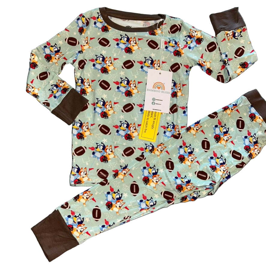 Blue Dogs Football Long Sleeve Set