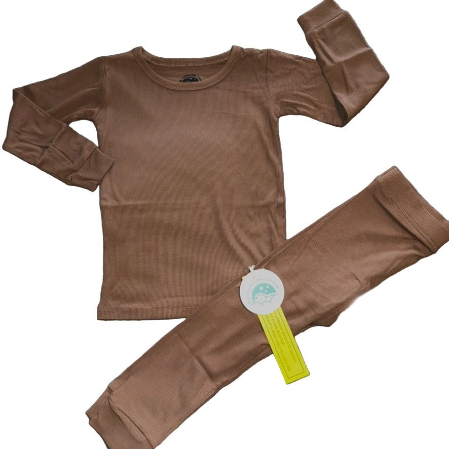 Hot Cocoa (Brown) Ribbed Long Sleeve Set
