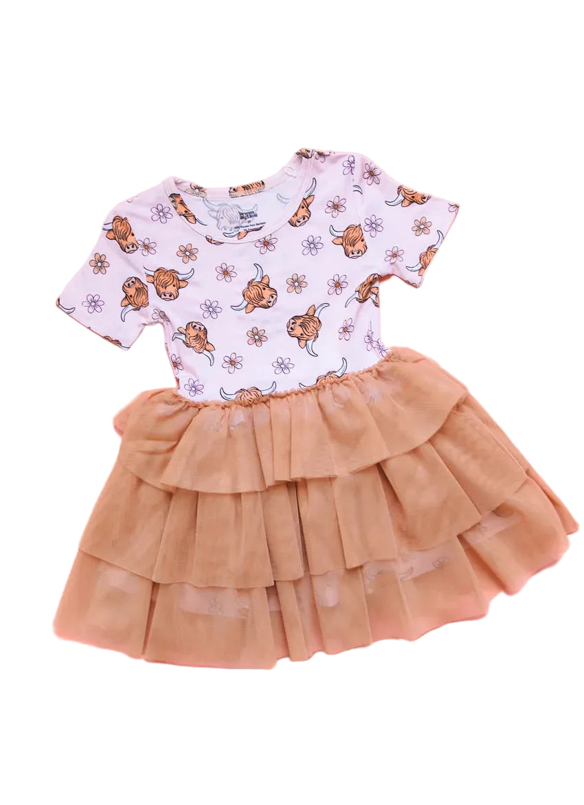 Highland Cutie Short Sleeve Tutu Dress
