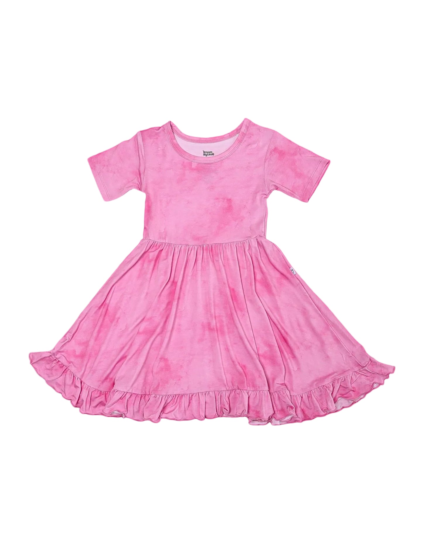 Pink Daydream Short Sleeve Twirl Dress