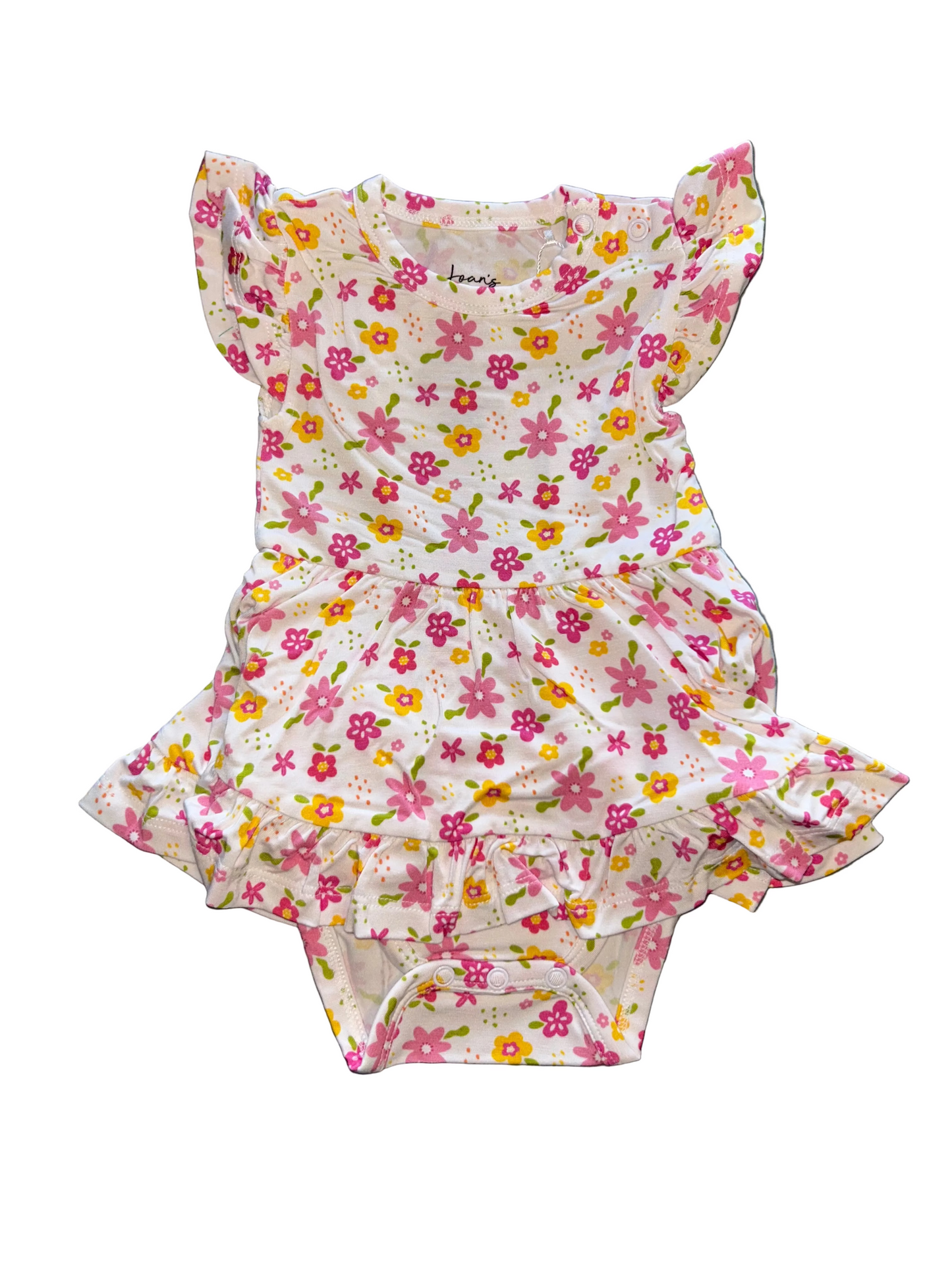 Spring Floral Bodysuit Twirl Dress