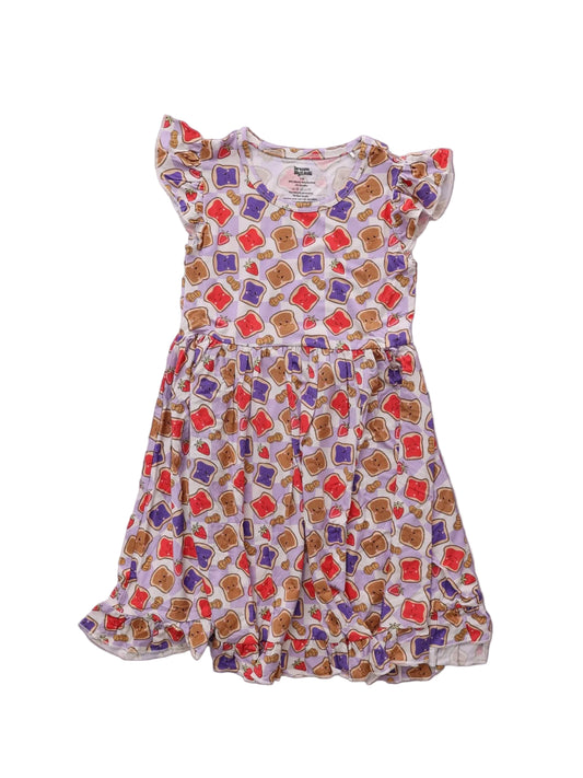 Peanut Butter Jelly Time Short Sleeve Twirl Dress