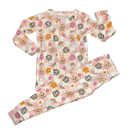 CoComelon JJ Rainbow Checkers Long Sleeve Set