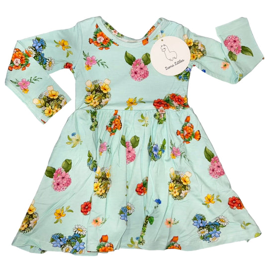 Topiary Friends Long Sleeve Twirl Dress