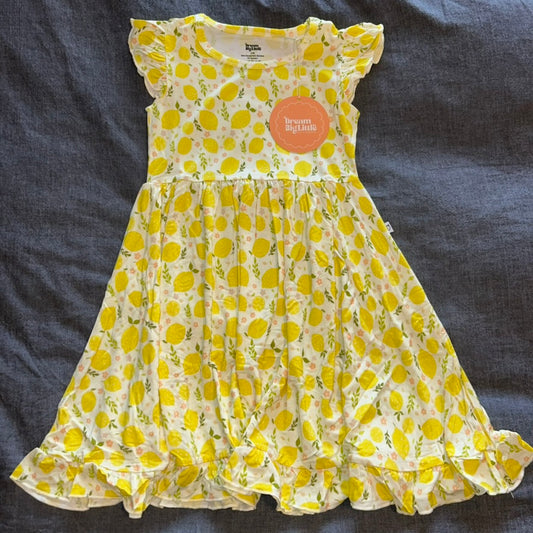 Lemon Blossoms Short Sleeve Twirl Dress