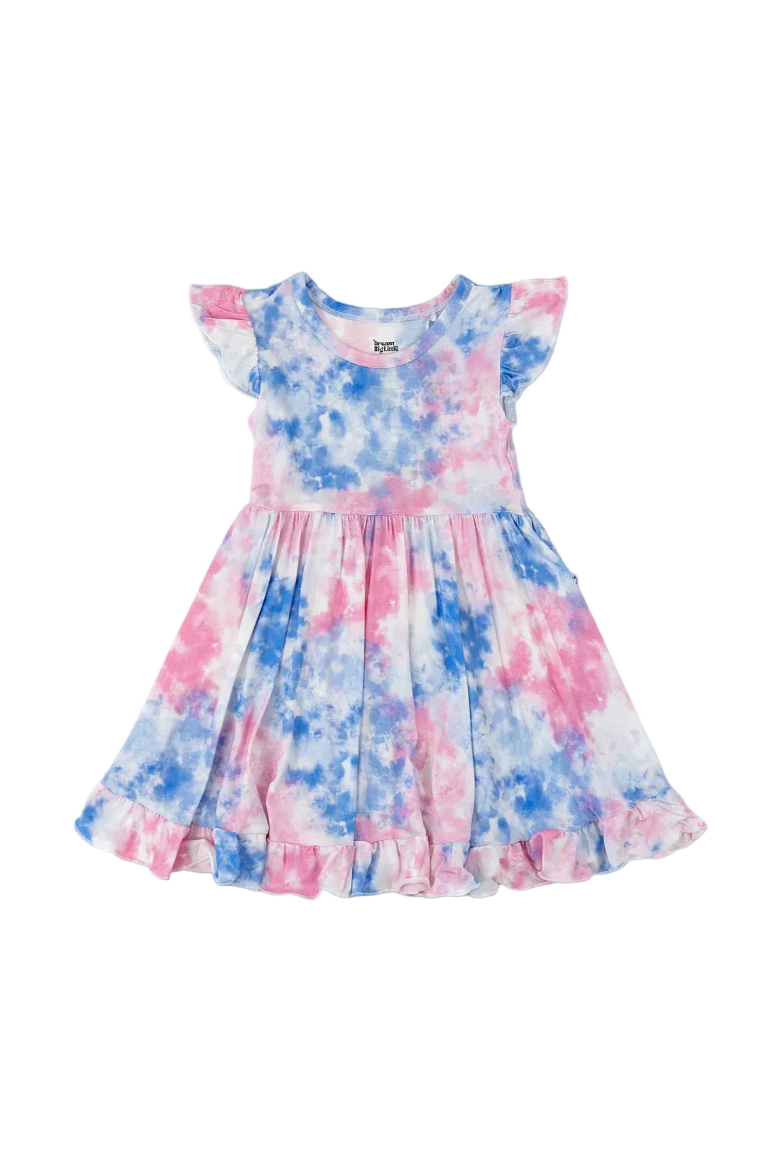 Cotton Candy Tie-Dye Short Sleeve Twirl Dress