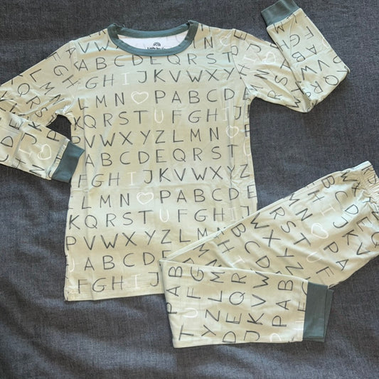 I <3 U ABC Green Long Sleeve Set