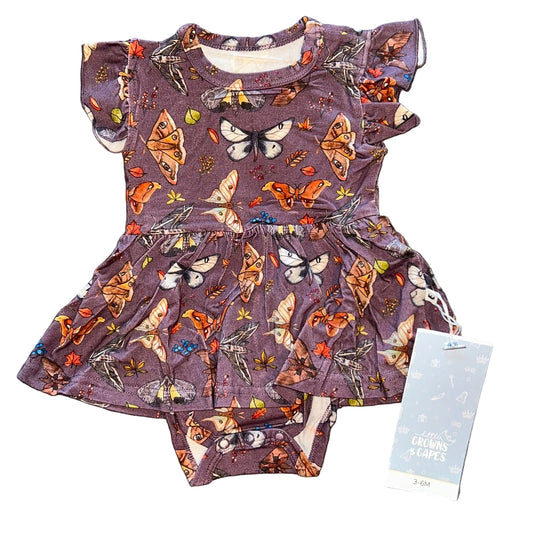 The Moths Plum Bodysuit Twirl Dress