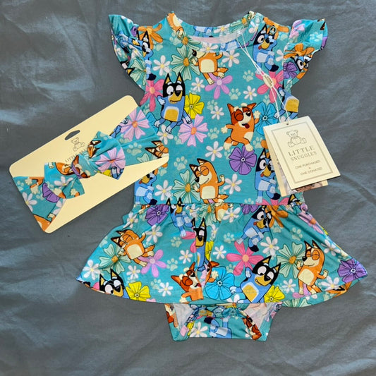 Happy Hounds Bodysuit Twirl Dress
