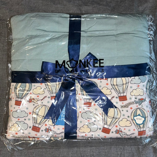 Up Up & Away (Blue) Quilted Toddler Blanket