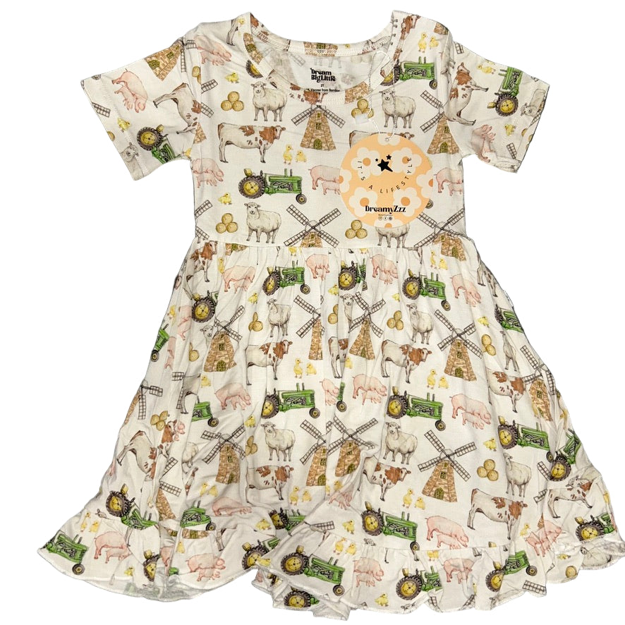 Farm Lovin' Short Sleeve Twirl Dress
