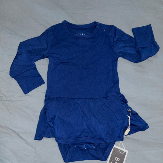 Navy Bodysuit Twirl Dress