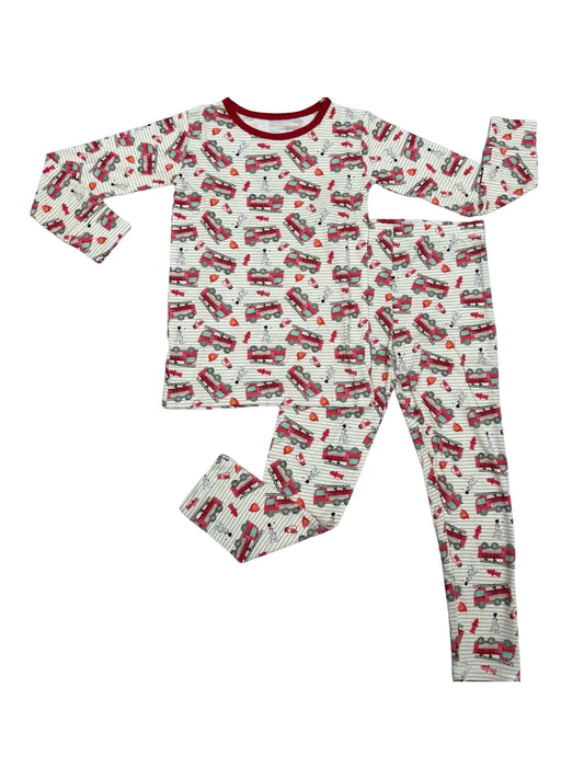 Fire Trucks Long Sleeve Set
