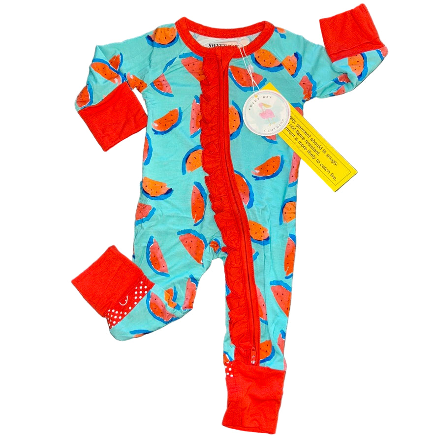 Watermelon Ruffled Convertible Zippy