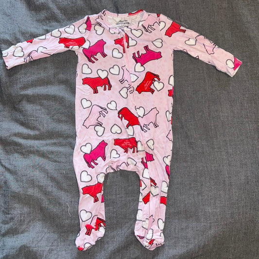 Valentines Cow Footie