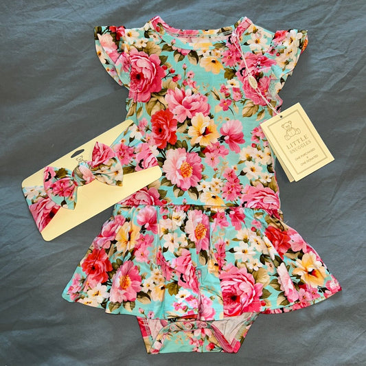 Precious Petals Bodysuit Twirl Dress