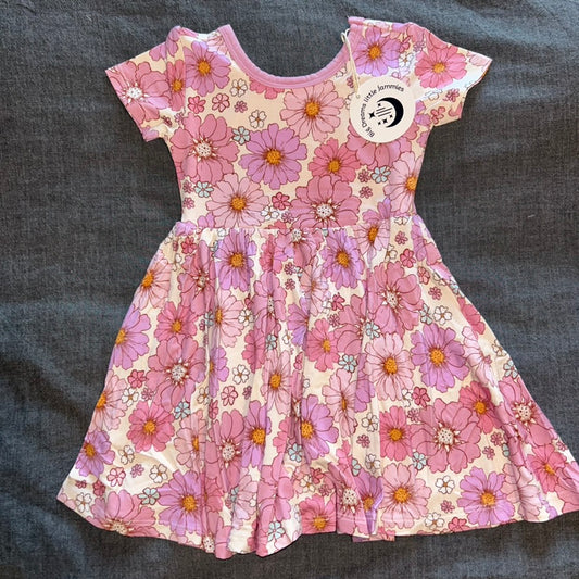 Powerful in Pink Short Sleeve Twirl Dress