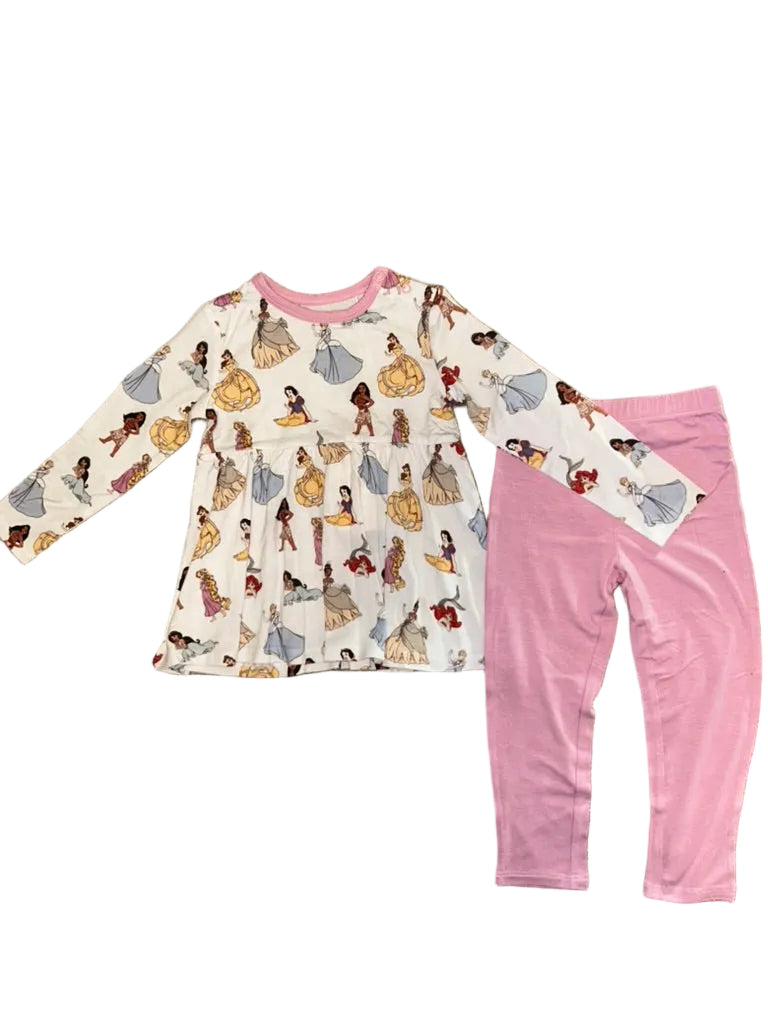 Heart of a Princess Long Sleeve Peplum Top and Pants Set