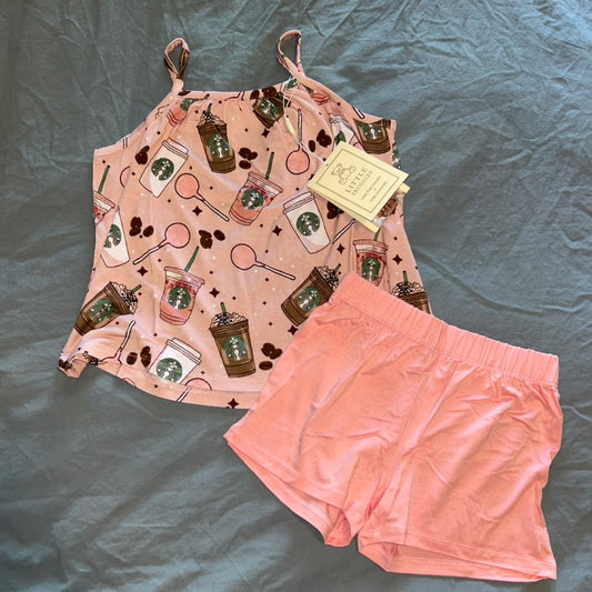 Pink Drink Tank Top and Shorts Set