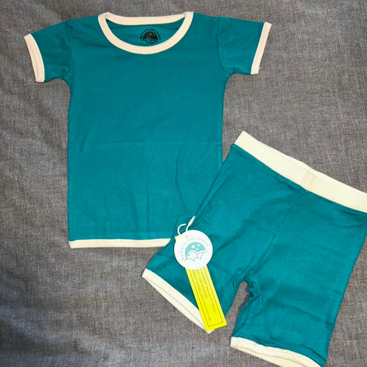The Real Teal Ribbed Shorts Set