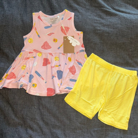 Softball Peplum Tank and Shorts Set
