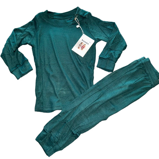 Ribbed Forest Green Long Sleeve Set