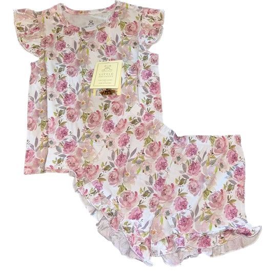 Violet Blossom Flutter Sleeve and Shorts Set