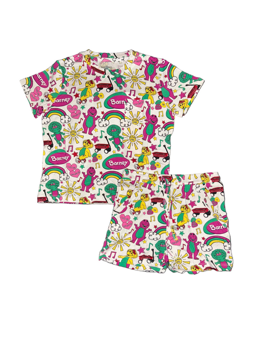 Purple Dinosaur Daywear Pocket Tee & Shorts Set