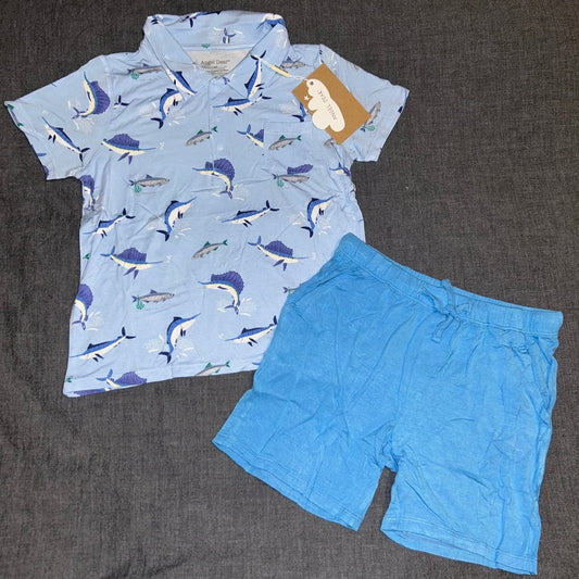 Deep Sea Fishing Polo and Shorts Set
