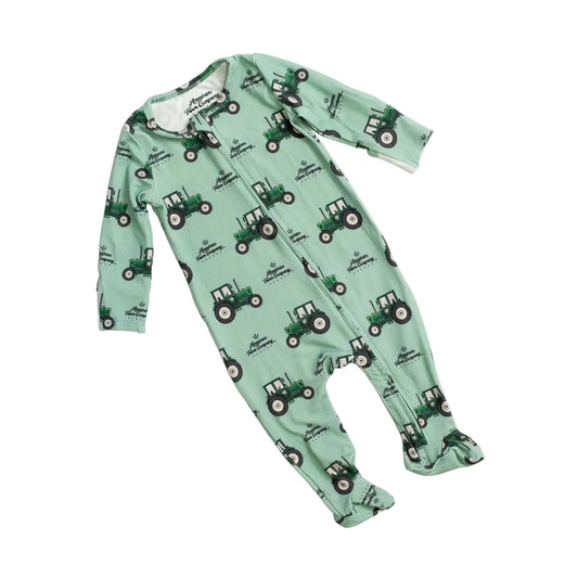 Green Tractor Footie