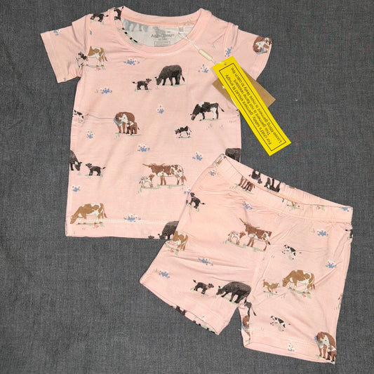 Cow Families - Pink Shorts Set