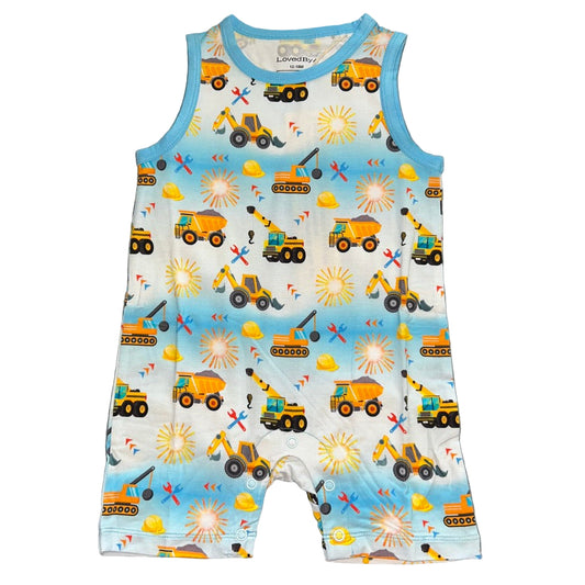 Day Crew (Blue) Sleeveless Shorty Romper